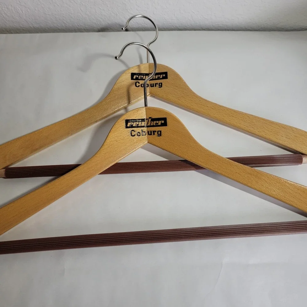 Vintage Joachim Reuther Coburg 2 Wooden Hangers MCM made in Germany Art Deco
